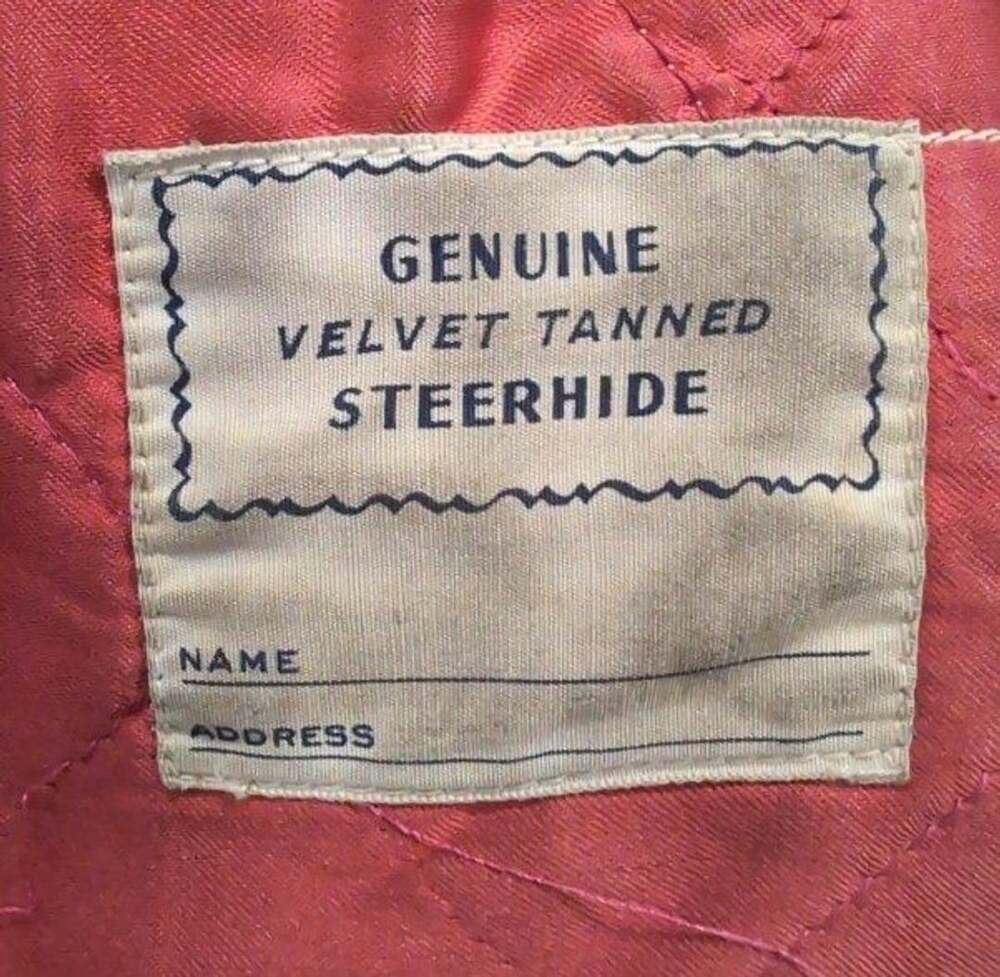 AMC Sportswear Leather Jacket Size 20 Black Steerhide Red Fleece Lining